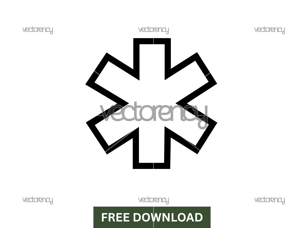 Paramedic Outline Star of life Clipart SVG