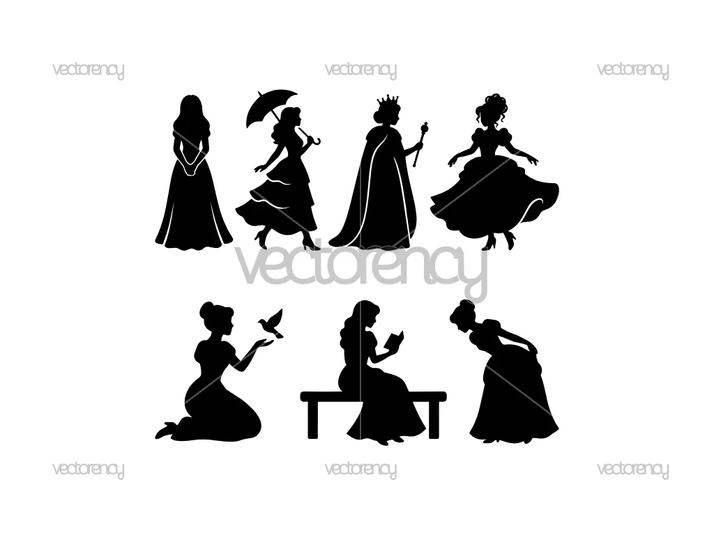 Princess Silhouette SVG Cricut DXF Cameo
