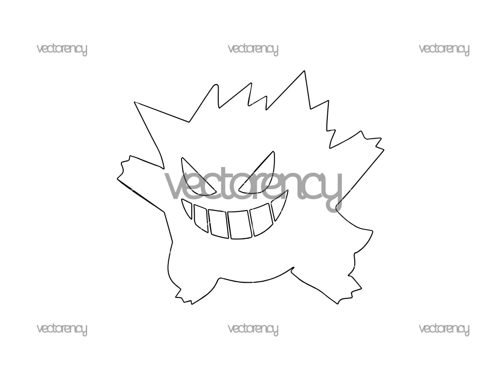Gengar Outline SVG Cut File
