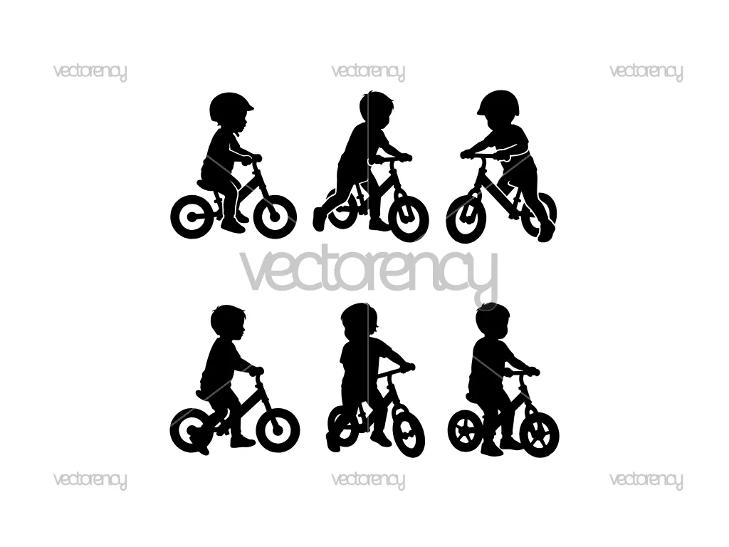 Kids Push Bike Silhouette SVG