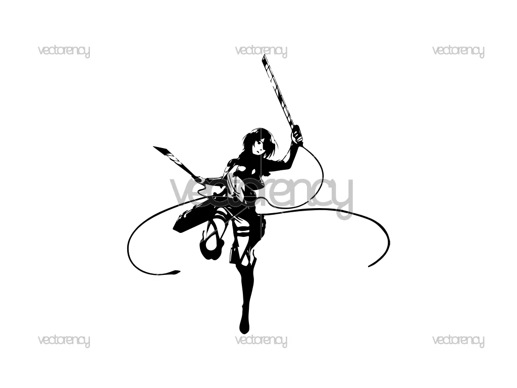 Mikasa Ackerman Attack on Titan Image Vector