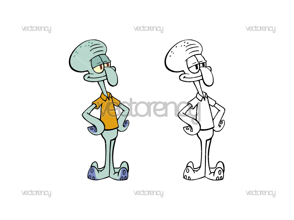Squidward Tentacles Clipart SVG PNG EPS
