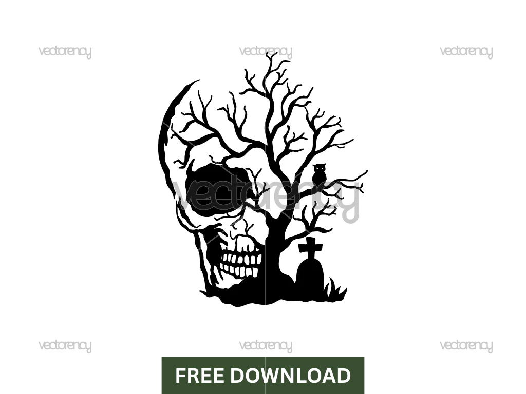 Skull Graveyard SVG Free