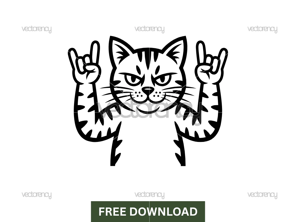 Cool Cat Poses SVG Free Cartoon