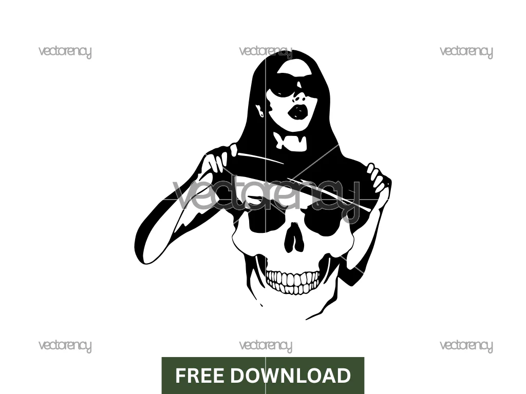 Women Skull Face Decals Free SVG File