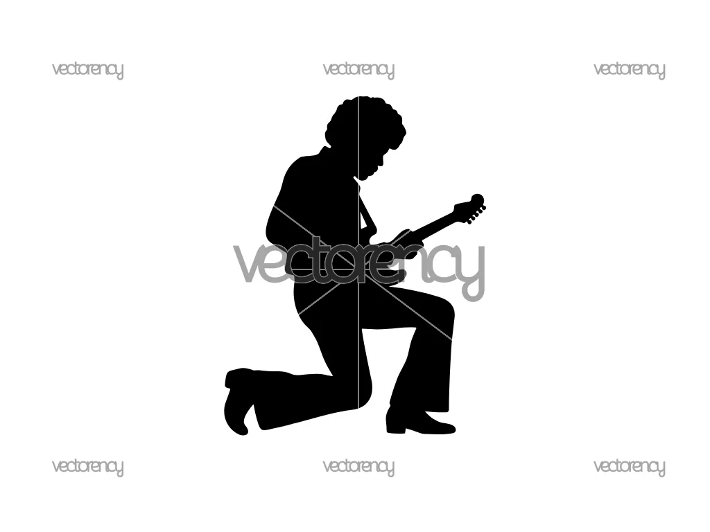Jimi Hendrix Silhouette SVG