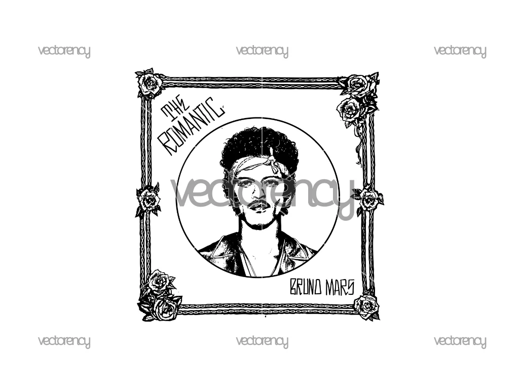 The Romantic Bruno Mars Cover Vector PNG Image Clipart