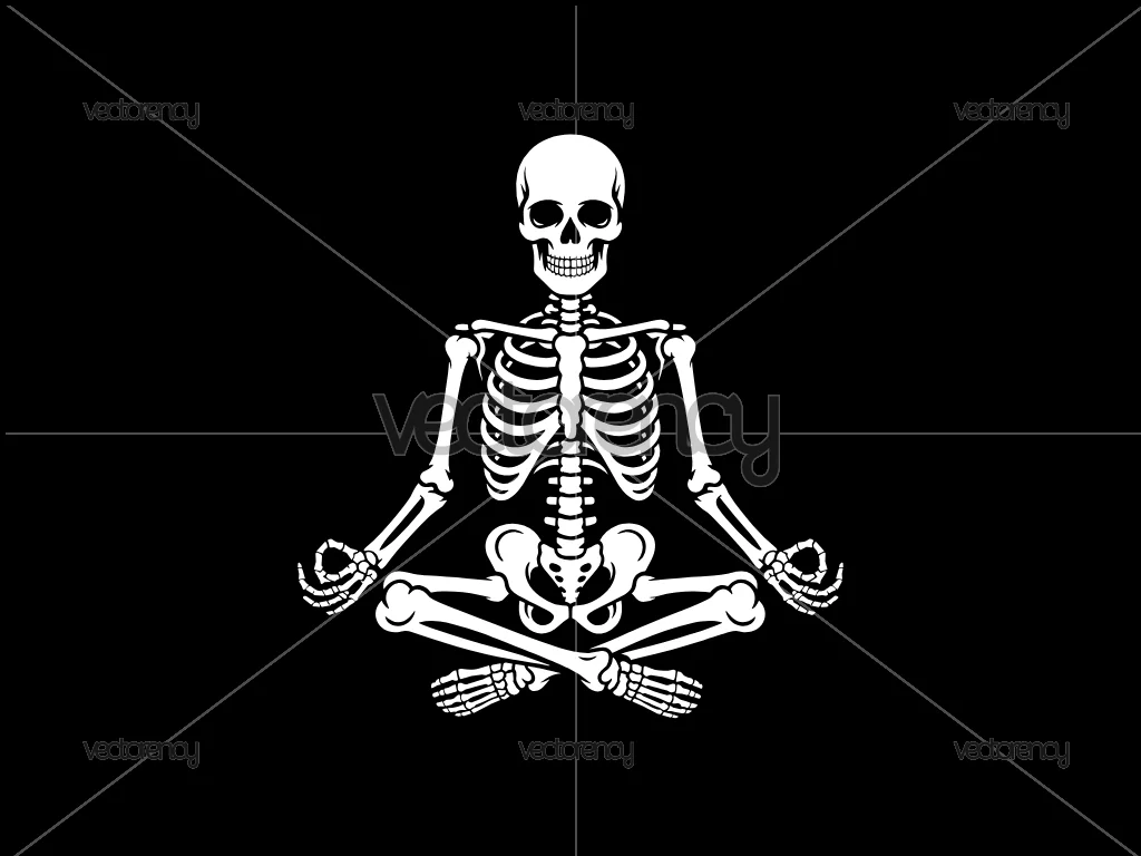 Skeleton Meditation Yoga Pose Vector