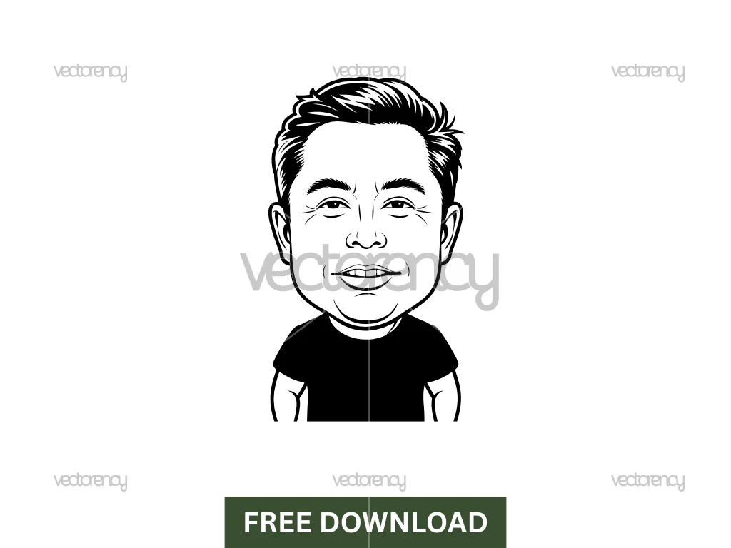 Free Elon Musk Funny Cartoon SVG