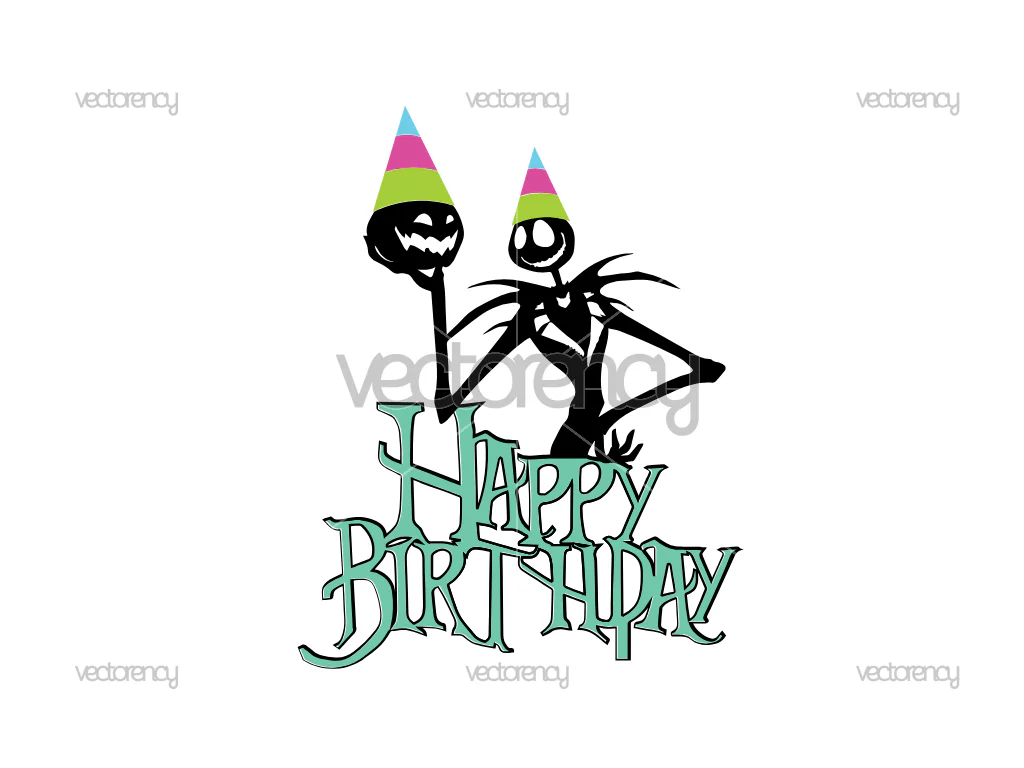Nightmare Before Christmas Happy Birthday Image SVG
