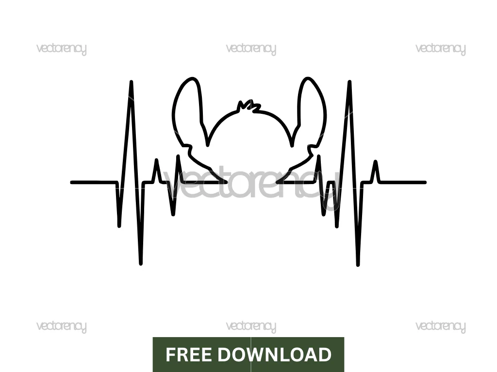 Free Stitch Heartbeat SVG Cut File