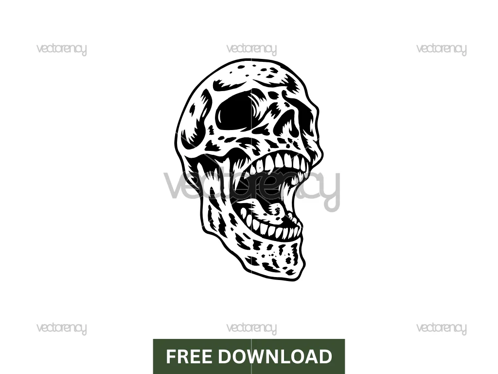 Skeletal Screaming SVG Cricut Free