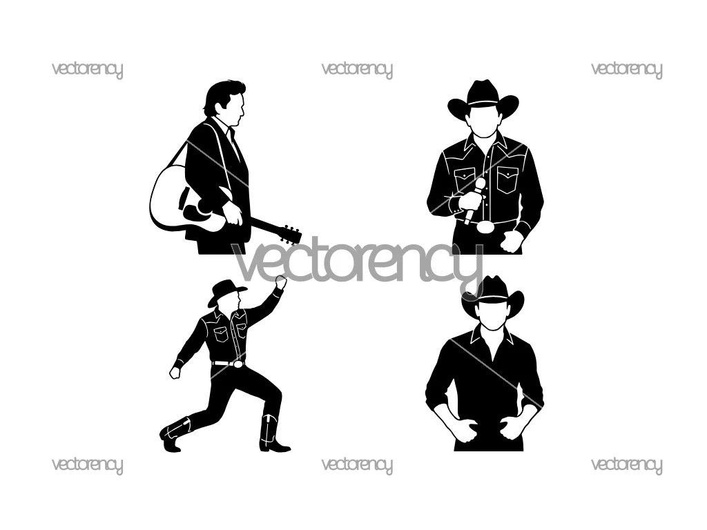 George Strait, Johnny Cash, Garth Brooks, Tim McGraw SVG