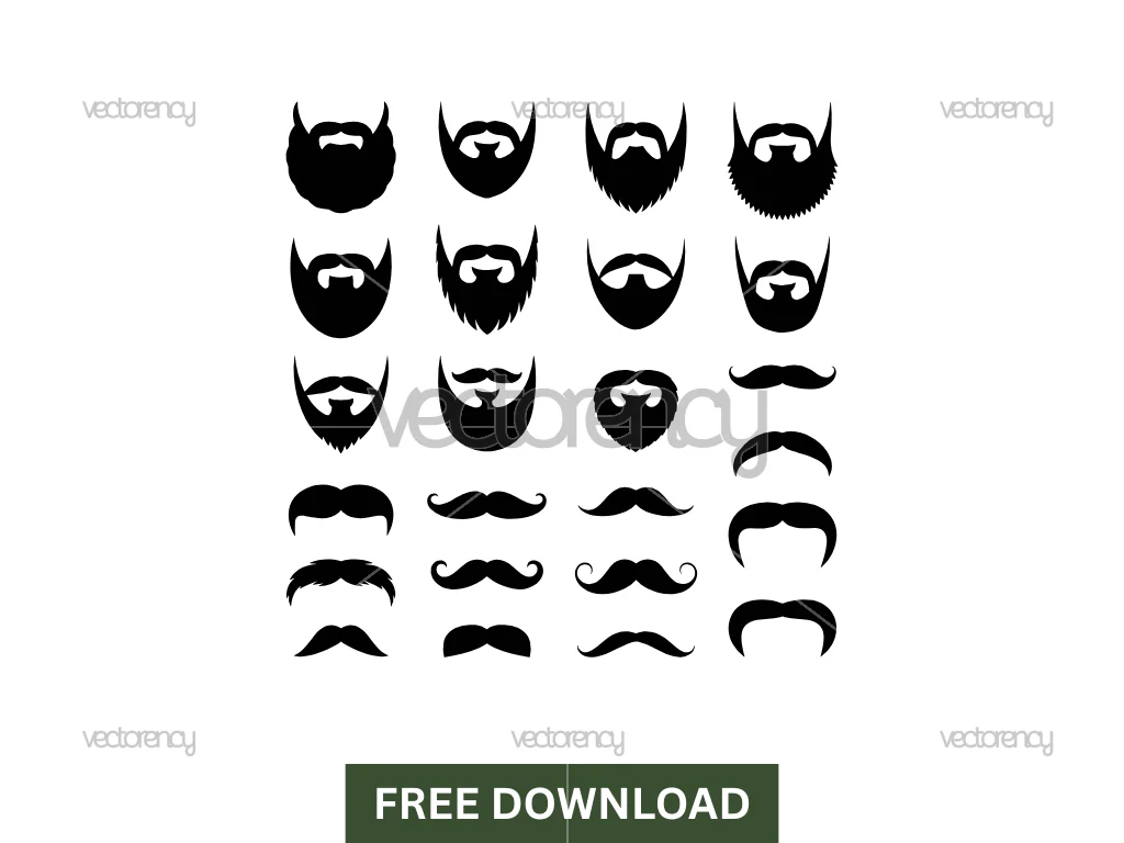 Free SVG Beard And Mustache