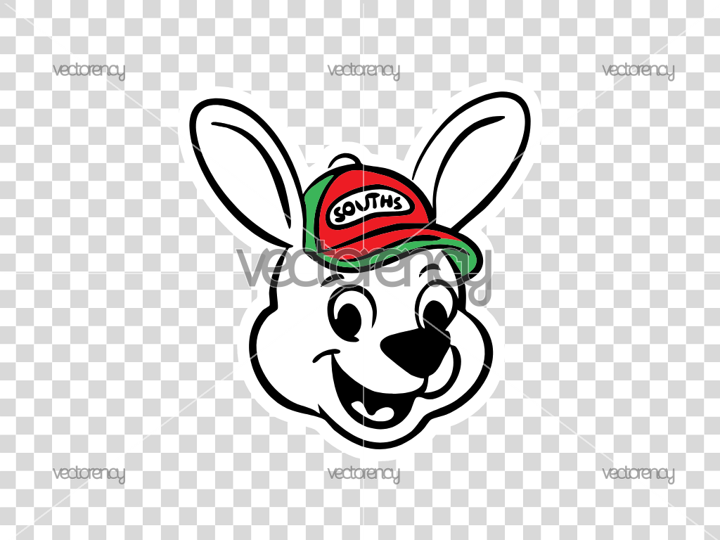 NRL South Sydney Rabbitohs Reggie The Rabbit PNG SVG File