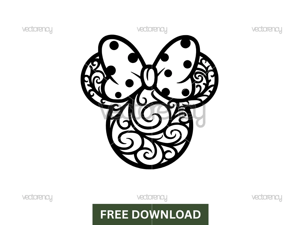 Minnie Mouse Outline Head SVG Free