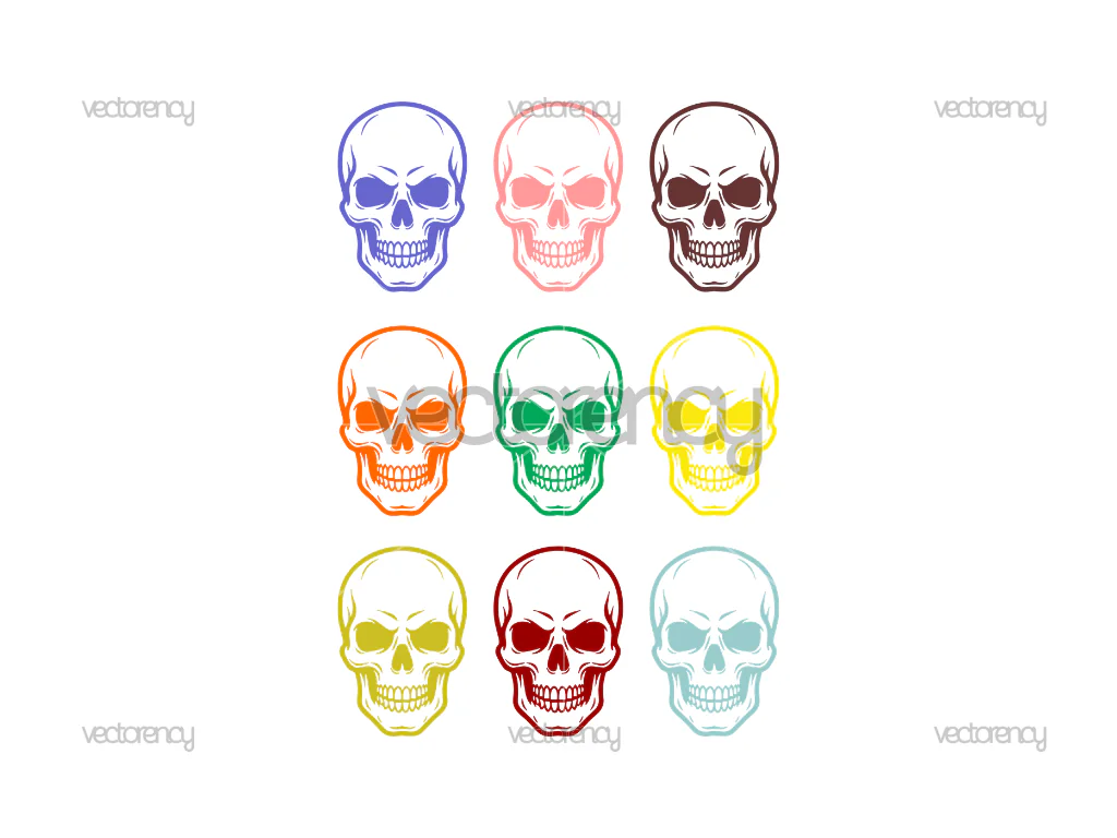 Skull Rainbow PNG and EPS Vector Graphic