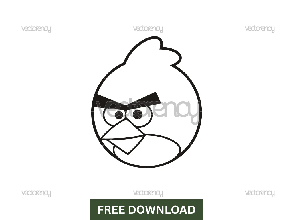 Angry Bird SVG Free Outline