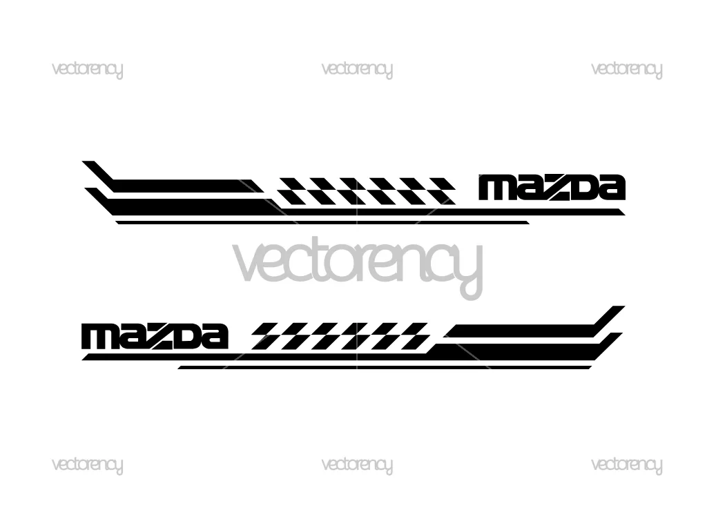 Mazda Racing Stripe Checkered Design Vector SVG PNG