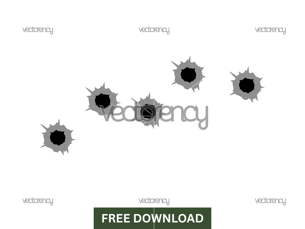 Gunshot Bullet Hole Cut File SVG Free