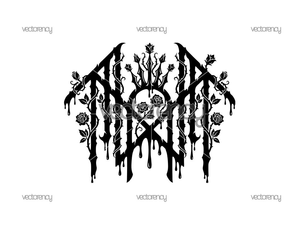 Sleep Token Logo Variation Symmetrical Black Lettering With Dripping Effects PNG SVG