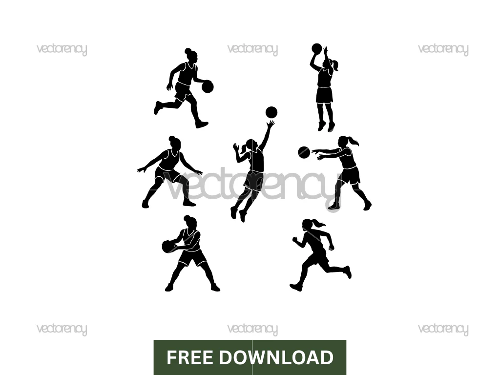 Female Girl Basketball Player Silhouettes Free Download