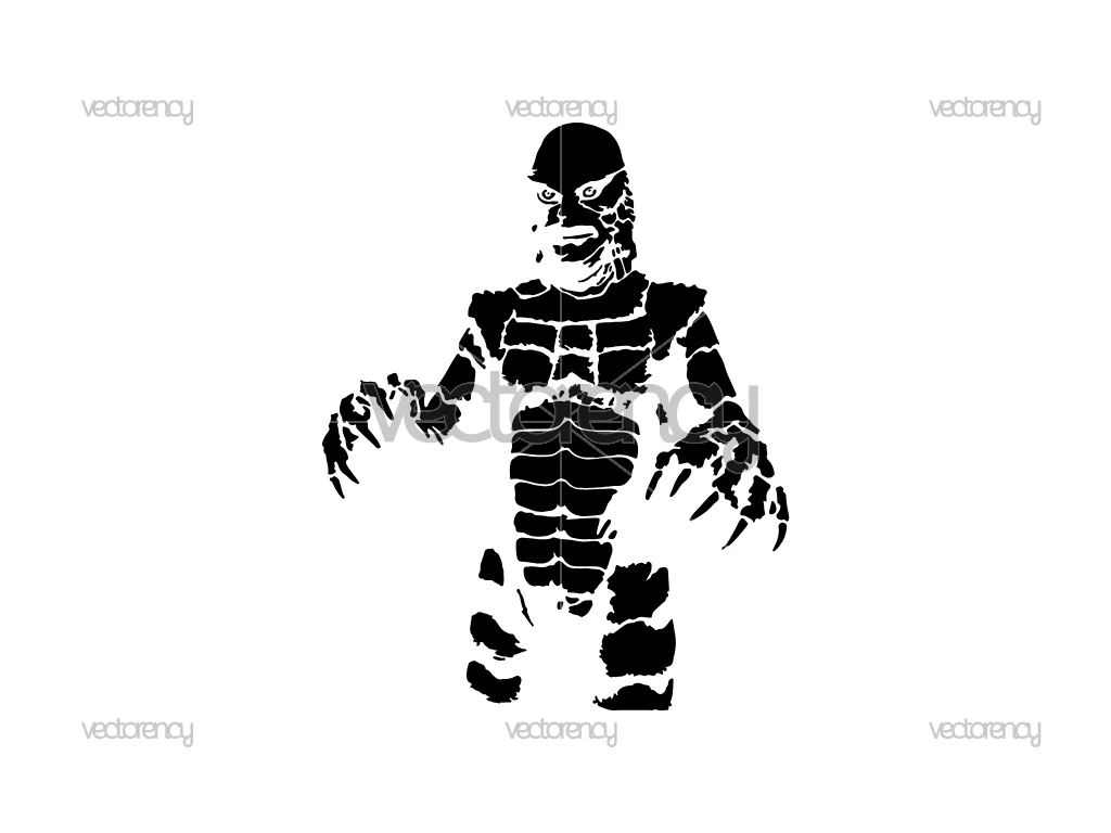 Black Lagoon Stencil File Cut SVG