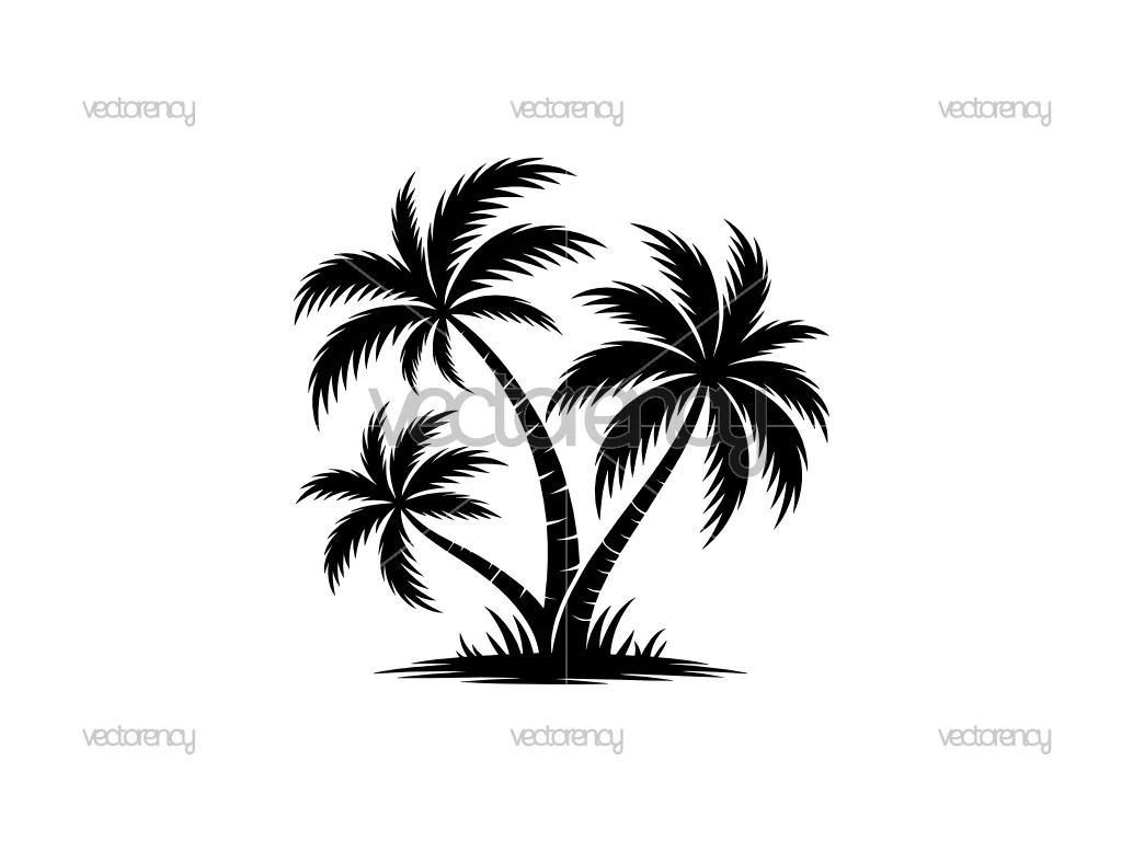 Tropical Palm Tree SVG Cut File