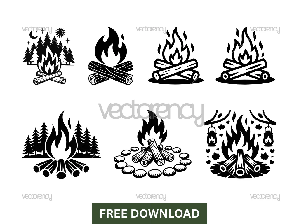 Campfire Flames SVG Cut Files Bundle