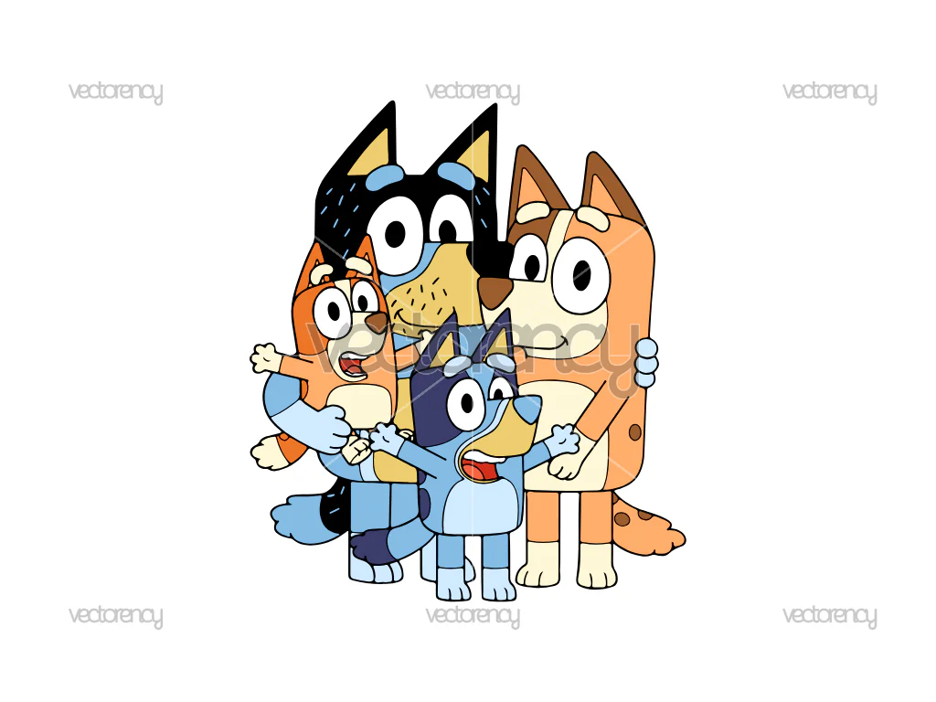 Bluey Family SVG Image Cartoon PNG