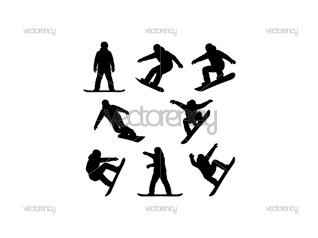 Snowboarding SVG Snowboard Silhouette