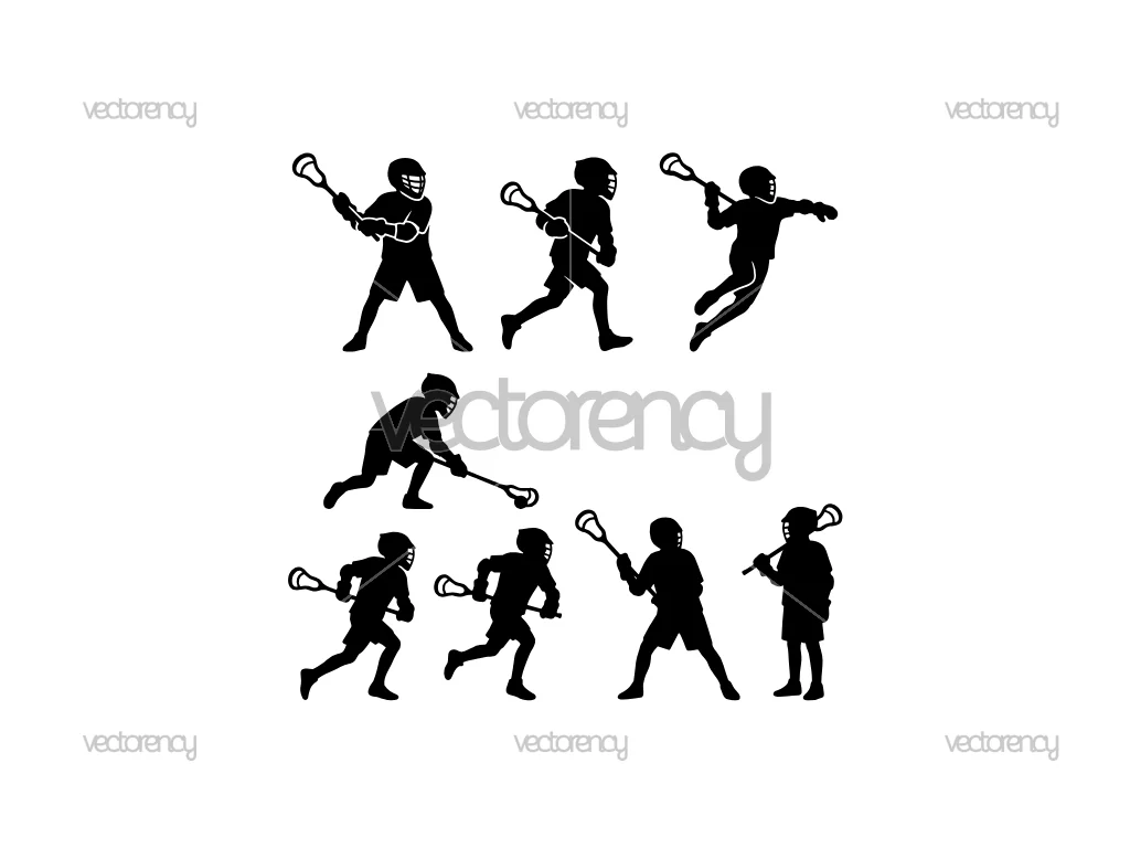 Kids Lacrosse Silhouette SVG Image