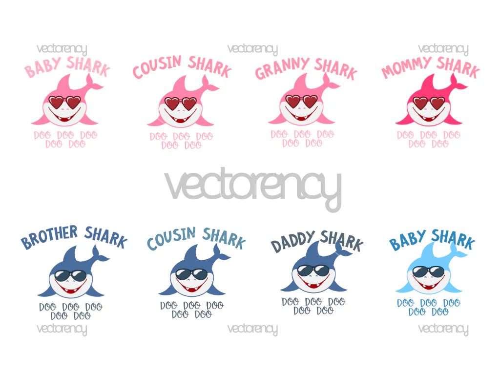 Shark Family PNG Free Download, Baby Mommy Daddy Shark