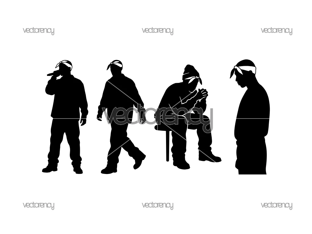 Tupac Shakur Silhouette Vector SVG