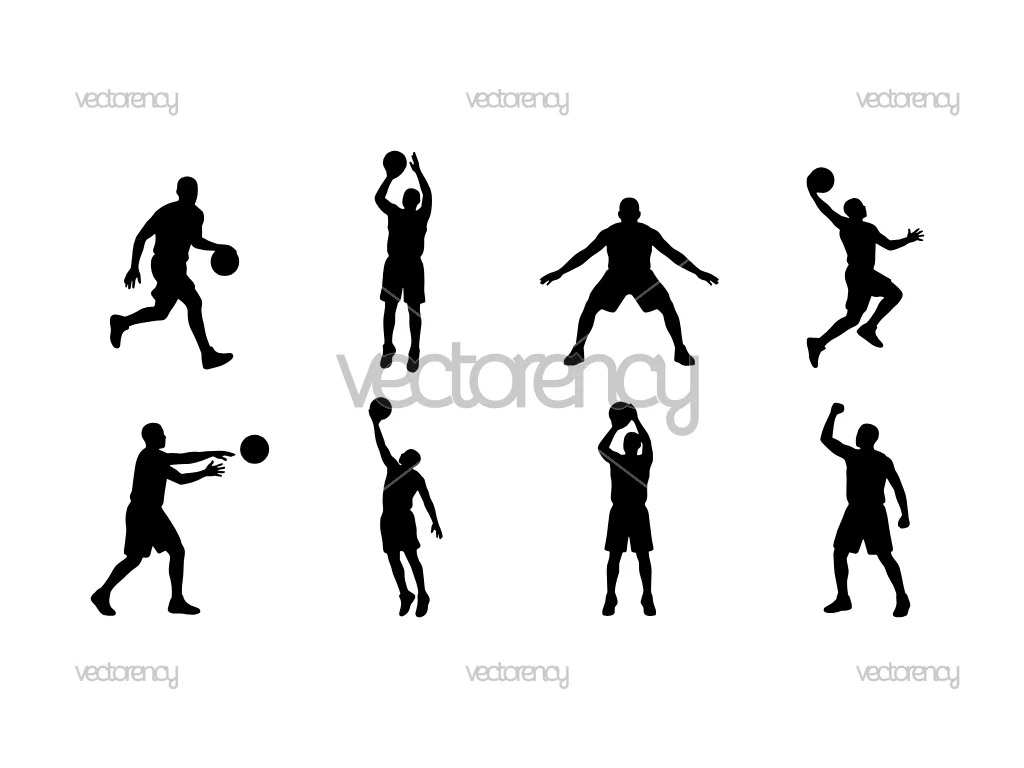 Silhouette Basketball Player SVG Vector
