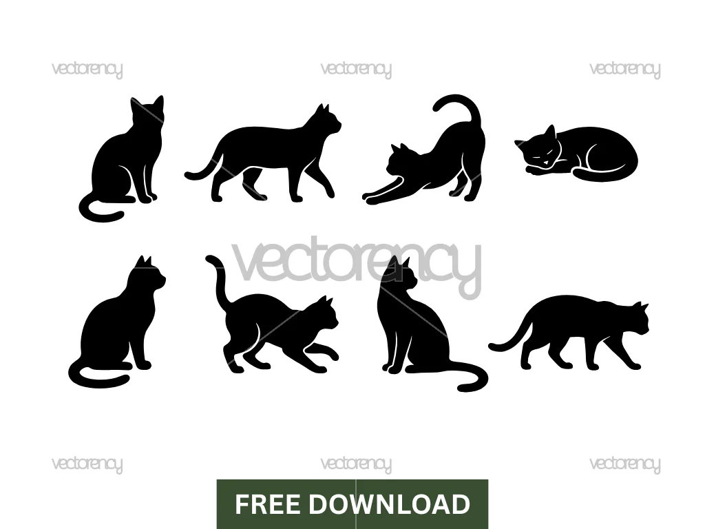 Cat Silhouette SVG Free Download