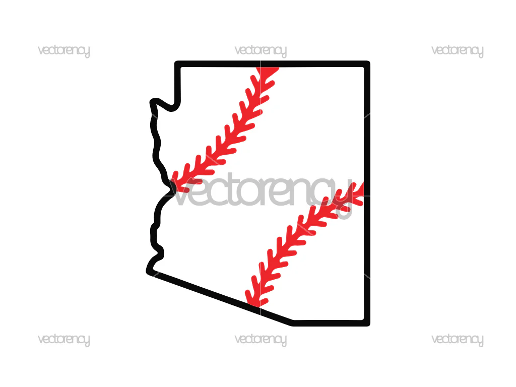 Arizona Map Vector Baseball