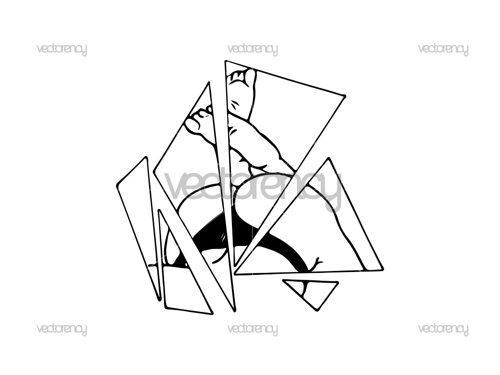 Ass on Cracked Mirror SVG Vector PNG