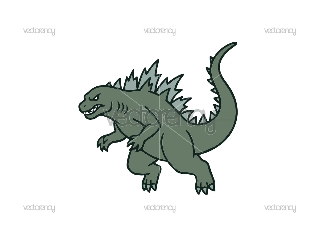 Godzilla Green Clipart SVG