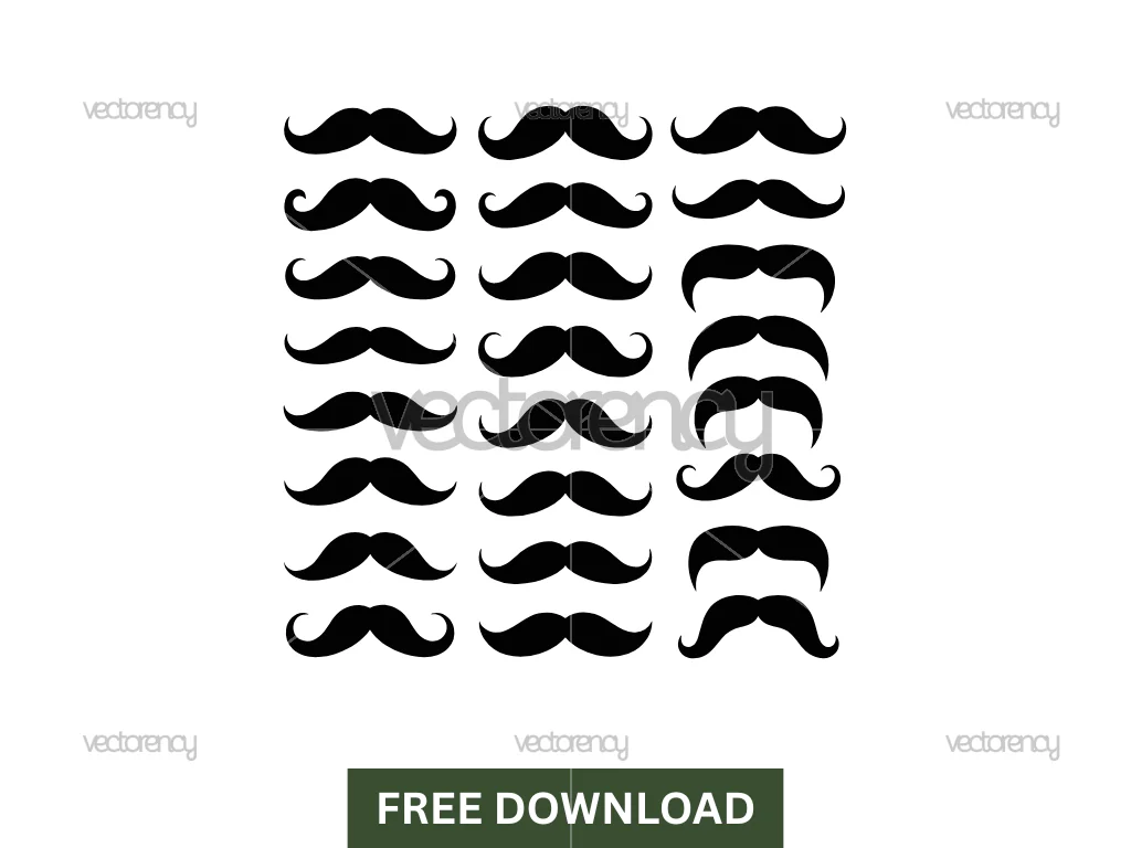 Premium Mustache Vector Set Free
