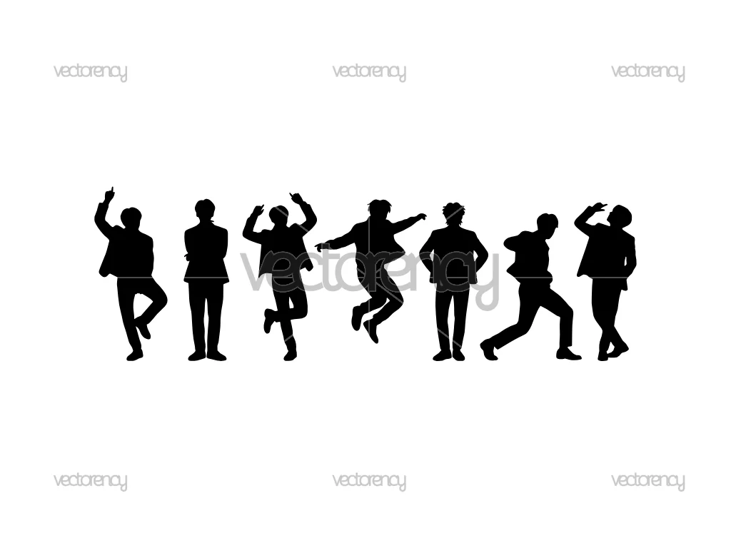 BTS Silhouette SVG Vector PNG Image HD
