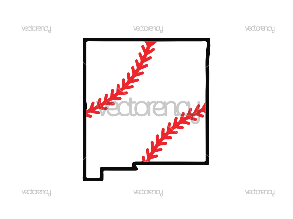 New Mexico SVG Map Outline Baseball