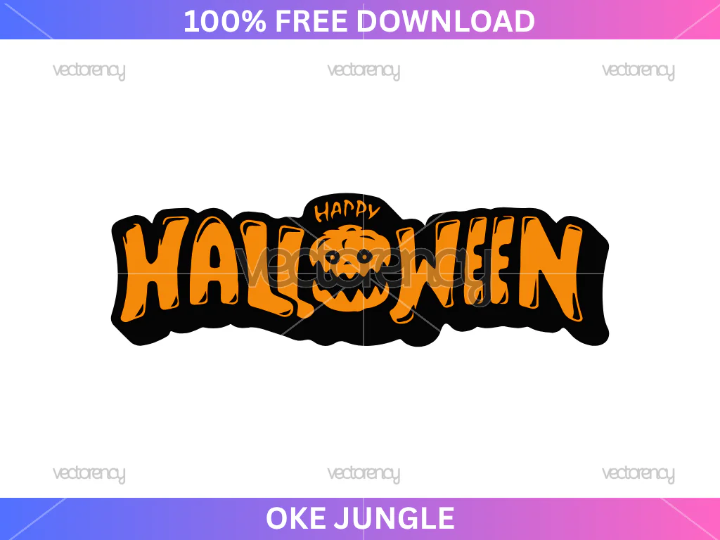 Happy Halloween Text Banner PNG Free