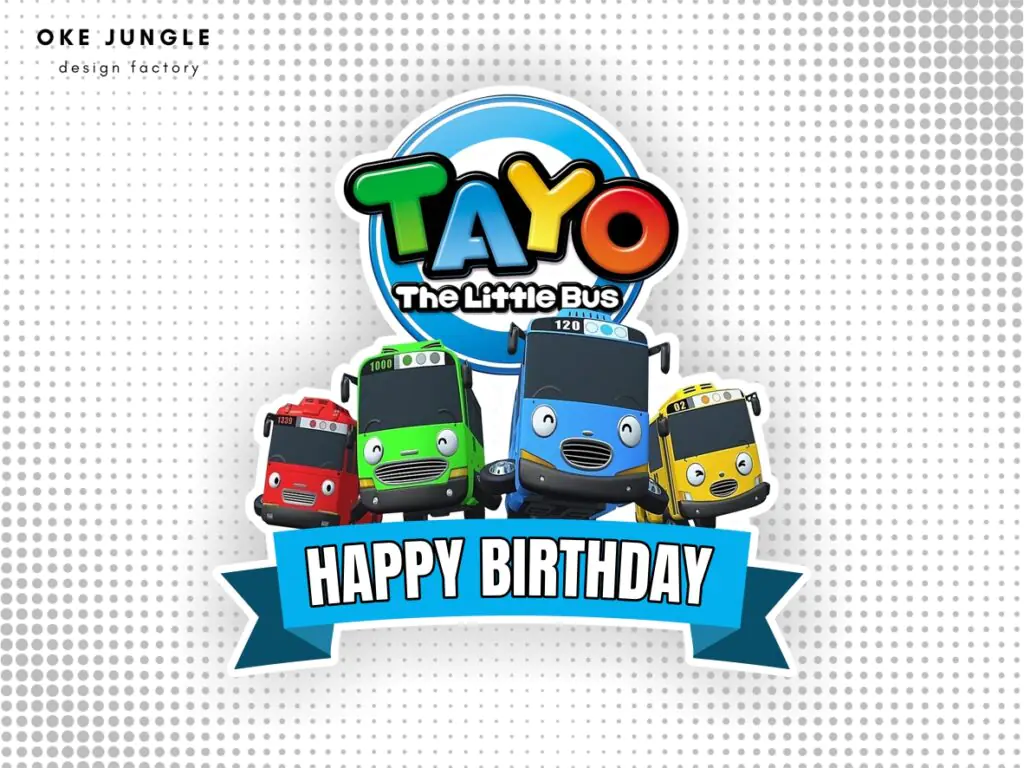 Tayo Cake Topper Printable PNG