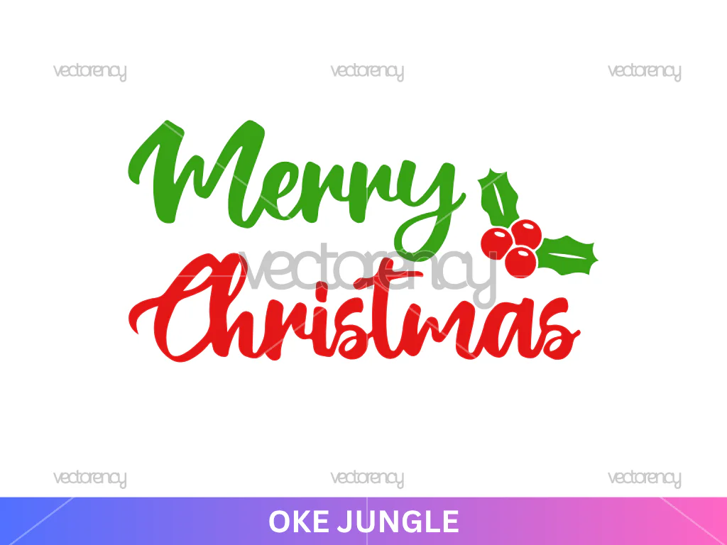 Merry Christmas Holly Berry PNG SVG