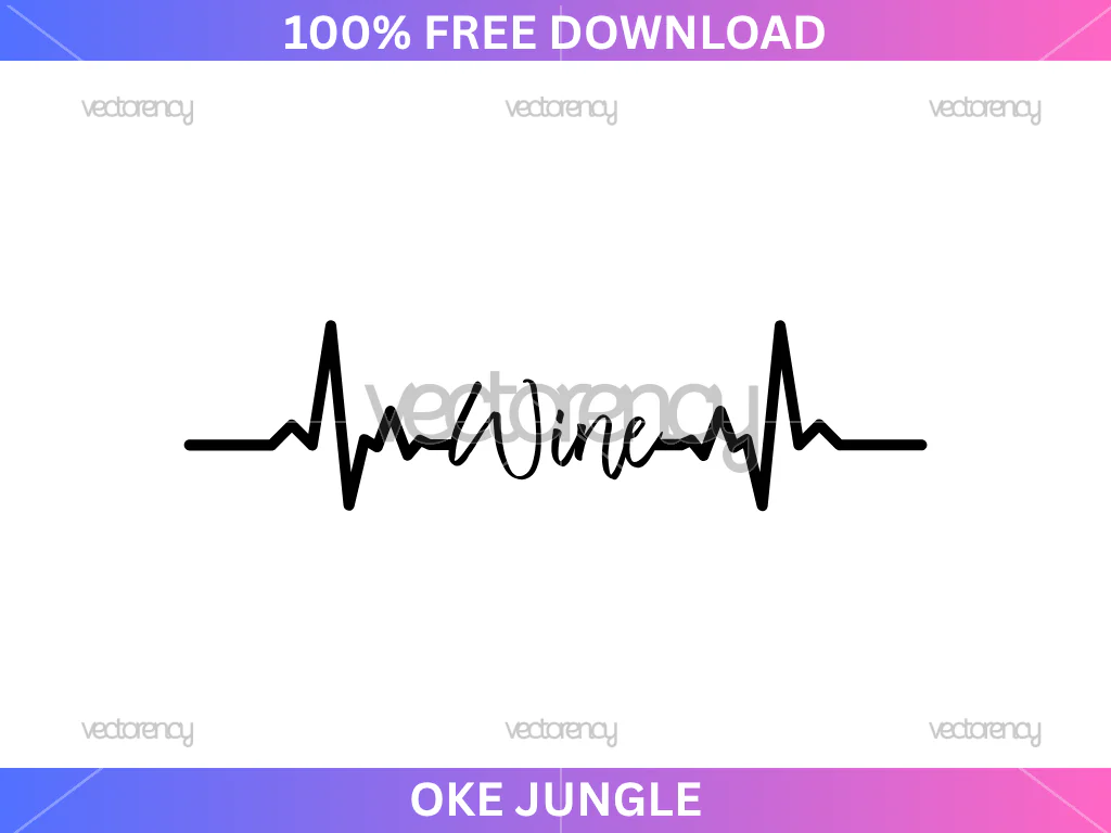 Heartbeat Line Wine Free SVG