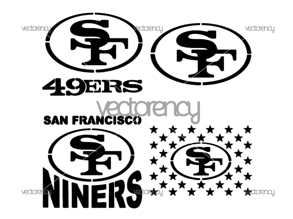 San Francisco 49ers Stencil, 49ers Logo Cut File, NFL Football Stencil for Crafts