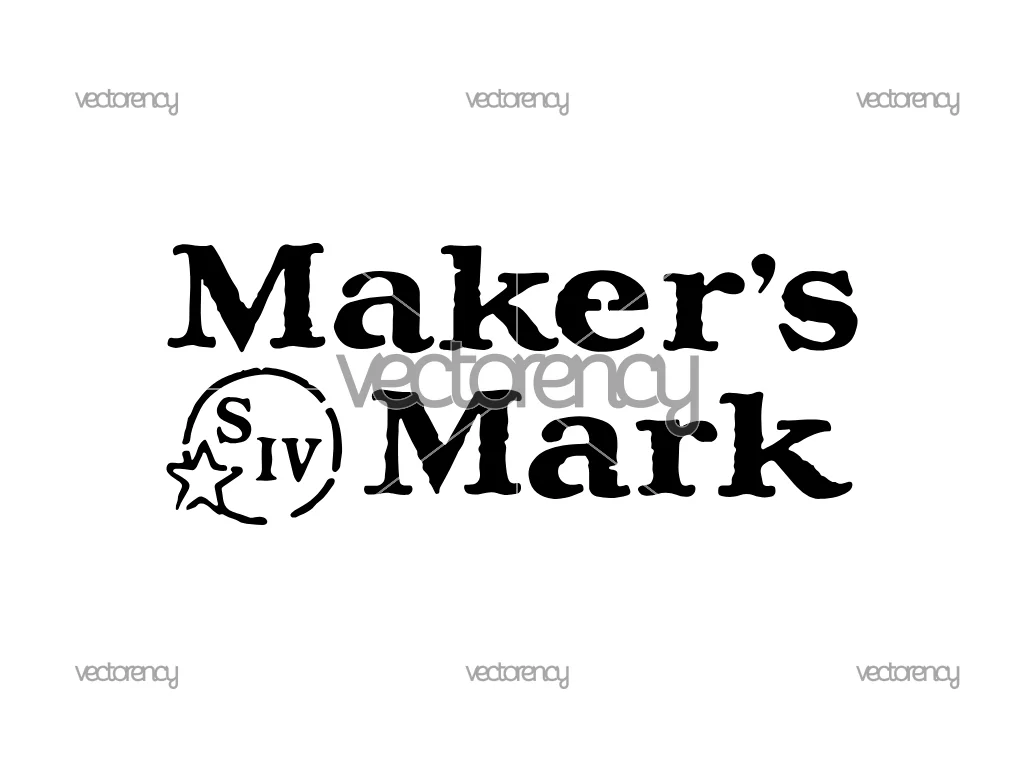 Maker's Mark Stencil SVG Logo, Bourbon Whiskey Cut File, Maker's Mark Vector Design