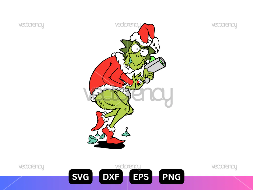 Grinch Rick SVG Christmas Vector SVG PNG