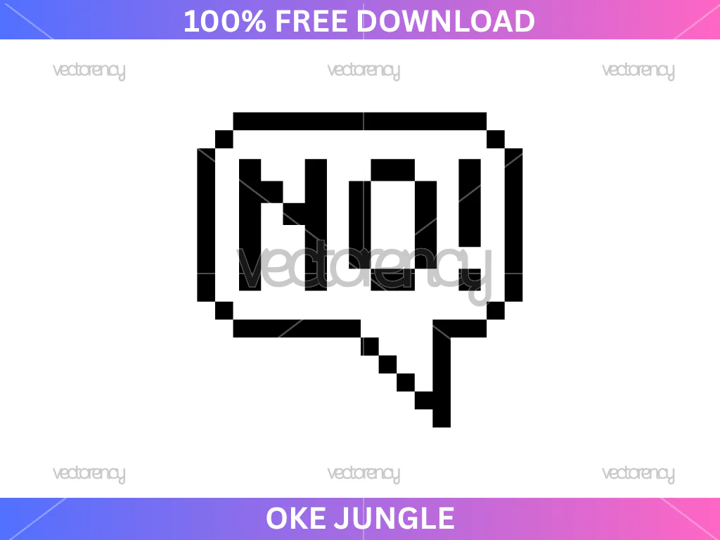 Pixel NO! Speech Bubble Clipart Free